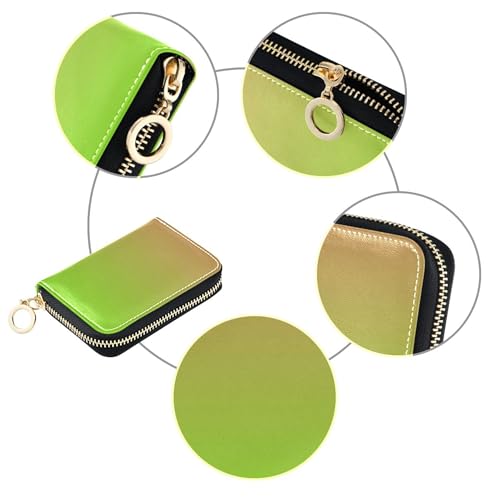 Waterproof Wallet Women Small RFID Blocking Credit Card Wallets Cute Coral Pink Bright Green Gradient Travel Wallet with Zipper4