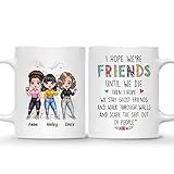 Gossby Personalized Sister Mug - I Hope We'll Be Friends (3 Sisters) 11oz, 15oz Customizable Cups, Mugs with Female Characters, Names, Quotes Three Sisters Gift, (GBMUG146VAR182)