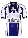 Garcis Futbol Mexico Jersey Model Monterrey Striped White and Blue (X-Large)