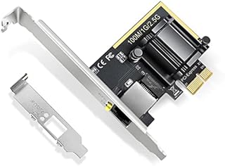 KEEKU 2.5G Gigabit Network Card, RTL8125B 2.5G/1G/100Mbps PCI Express Ethernet with Heat Sink RJ45 LAN Adapter Converter for Host Servers Desktop PC Support Windows, Linux with Low Profile