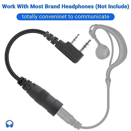 BAOFENG Walkie Talkies Earpiece Adapter Accessories Ham Radio Headset 2 Pin to 3.5mm Compatible UV-5R Mini BF-F8HP PRO 5RM UV-32 UV-5G Plus DM-32 Quangsheng UV-K5 8 UV-K6 K5PLUS Two Way Radio - Thumbnail 5