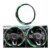 CGEAMDY Coprivolante Universale In Pelle Sintetica E Microfibra, Antiscivolo, Traspirante, Diametro 38 Cm, Nero Ciano