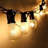 ✨Efecto Superior: Esta guirnaldas luces exterior consta de 29 bombillas (25 piezas unidas en cadena y 4 piezas de repuesto), 9.5 m de largo. Hay un cable conductor adicional de 2 m incluido en toda la cadena para diferentes distancias de fuente de alimentación. La guirnaldas luces crea una atmósfera cálida y agradable para que se relaje y se calme. Las bombillas son de tungsteno, no de led.