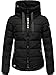Navahoo Damen Winterjacke warme Steppjacke mit hohem Kragen und Verstellbarer Kapuze Amayaa Black Gr. M