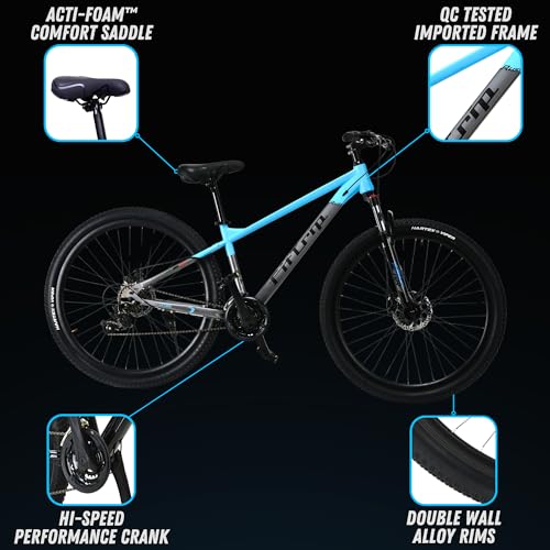 Image of FitTrip Fox Rush 29T | 21 SPD Shimano Altus Gearset | Imported Clarks Dual Disk Brakes | XC60 Lockout Suspension I 1030 Alloy Frame w /Internal Cabling| Unisex (Azure Blue)