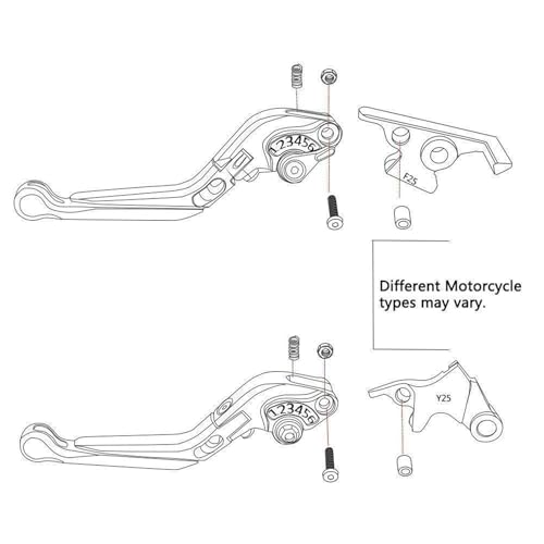 Accesorios para motocicletas puños de manillar y palanca embrague freno Suzuki Gixxer rosso 6