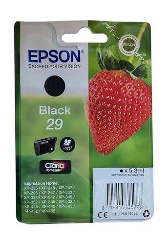 Epson SGLPCK Schwarz 29 Home Ink Einzelpackung Schwarz 29 Claria Home Ink - Tinte für Tintenstrahldrucker - Geeignet für den Heimgebrauch