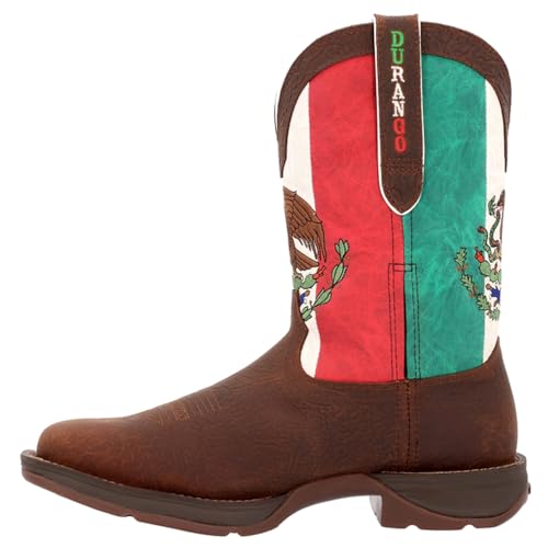Durango Mens Mexico Flag Non Safety Square Toe Casual Boots Mid Calf - Brown - Size 9 M3