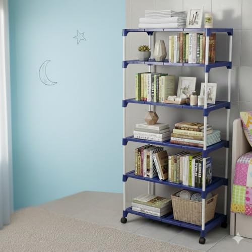 Image of CIPLA PLAST Space-Saving Classy Shoe Organizer, with Wheels, Storage Rack Covered Shoe Rack with Dustproof Fabric Cover, Powder Coated Metal Frame & Fabric Organizer (Extra Large, 6 Layer)