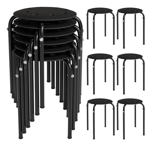 VINGLI 17.7in Metal Stacking Stools Portable Stackable Chairs Nesting Stool