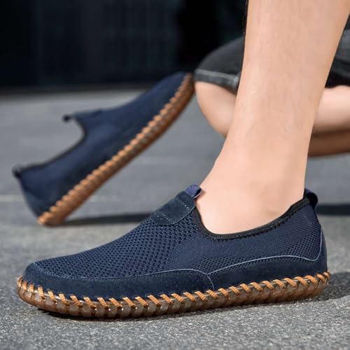 Image of Men's Genuine Leather Loafer Shoes Slip On Soft Walking Driving Shoes