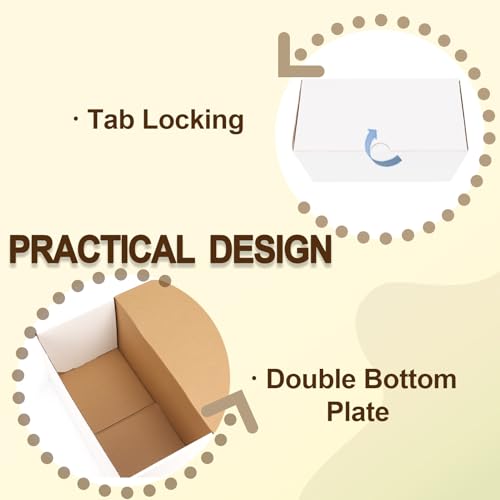 Image of WIFTREY 12x6x6 White Shipping Boxes pack of 15, Corrugated Cardboard Boxes 12 x 6 x 6 for Packaging Small Business, Moving, Mailing