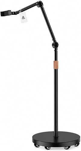 Tablet Floor Stand Adjustable With Wheels For Tablets And Phones