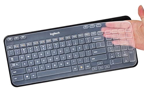 CaseBuy Silicone Keyboard Cover Skin Compatible with Logitech K360 Wireless Keyboard, Logitech MK360 Keyboard Protector, Logitech K360 MK360 Accessories Skin, Clear