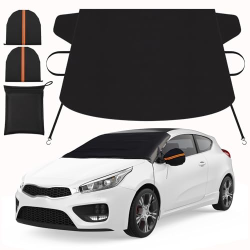 WYTAOHZL Windshield Cover for Ice and Snow 600D Windshield Snow Cover with Side Mirror Cover Winter Windshield Cover for Cars SUVs Trucks Windshield Ice Cover Protection from Snow Frost(68.9