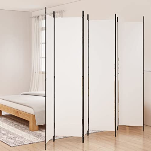 WIFESE 6-TLG. Paravent Weiß 300x220 cm Stoff Trennwand Raumteiler Modern Raumtrenner Paravent Raumteiler Innen Balkon Sichtschutz Privaten Ankleidebereich für Wohnzimmer Schlafzimmer Vielseitig