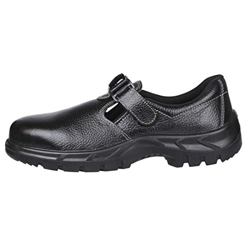 KARAM ISI Marked Leather Safety Shoe Excellent Grip, Comfort and Slip Resistance | Safety Shoes with Fibre Toe | Single Density | Black |FS101BL(FWSAPN)