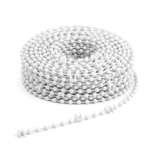1Pcs 10 Meter 100 clips Vertical Blind Bottom Chain for 3.5 Inch/ 89mm Slats White Vertical Blinds Repair Parts Suitable for 3.5 Inch/ 89mm Blind Bottom Chain Slats