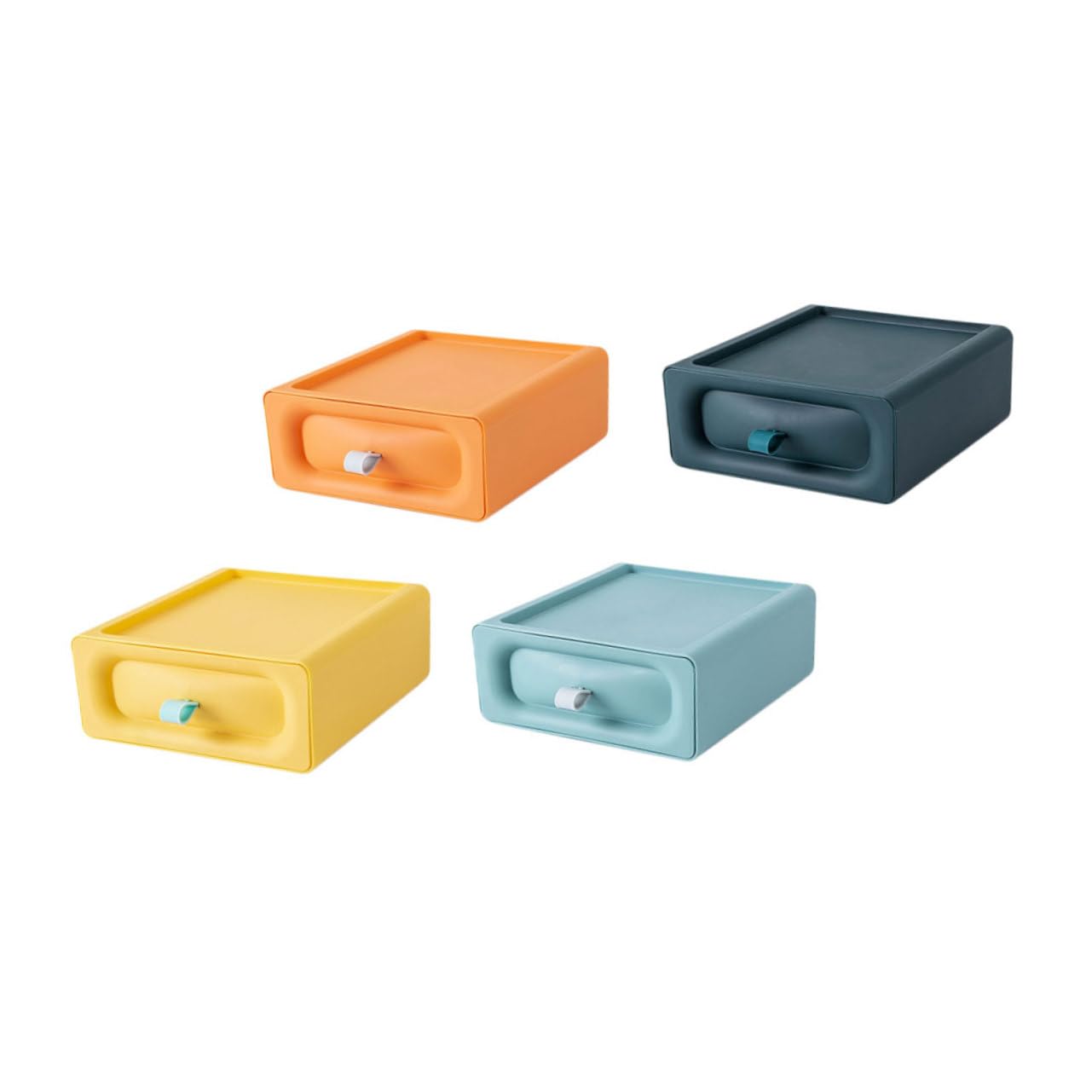 Caja de Cajón de Plástico Diseño Extraíble, 4 Piezas Organizadoras