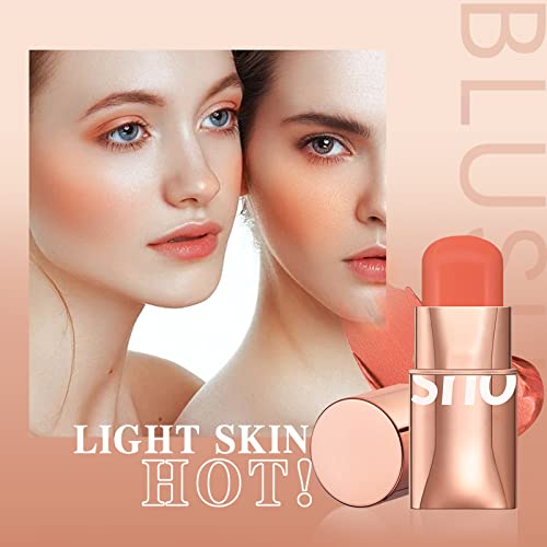 Newbang Blush Stick For Cheeks Makeup,Waterproof Cream Blush Face Stick Multi-Use Lip And Cheek Tint,Matte Finish Lightweight Easy To Blend Natural Cream Blusher Makeup For All Skin Tones-Orange #TOP1