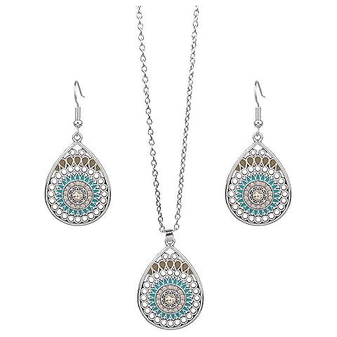 Dishowme Turquoise Bohemian Necklace Set Cover