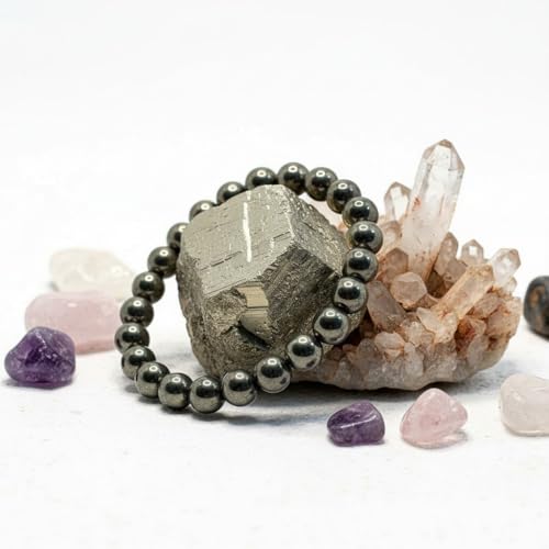 Image of Selenite Charging Plate with Pyrite Stone & Bracelet Set | Wealth & Business Luck, Reiki & Vastu, Crystal Charging, Negative Energy Cleansing