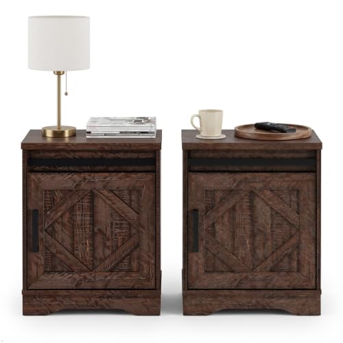 Image of WAMPAT 24.3 inch H Vintage Farmhouse Style End Table Set of 2