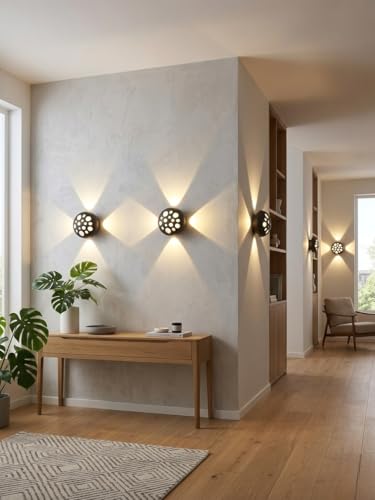 Image of Groeien 7 Watts Waterproof LED Round Dome Shape Four Way Indoor Outdoor Exterior Wall Light(Dome-Fourway, 1, Count)