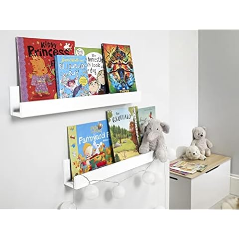 House & Homestyle Kids Set Of 2 Pre-Assembled White Wall-Shelving, Engineered Wood, one size Cover