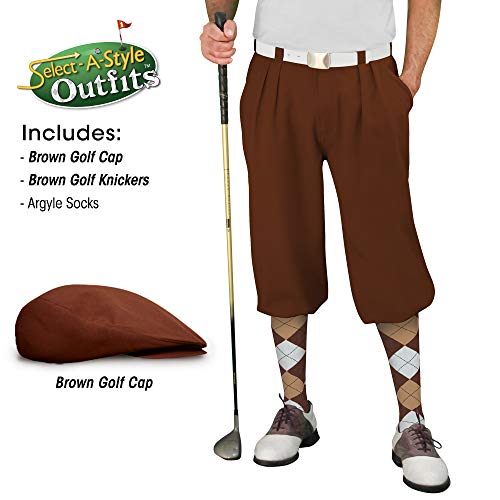 Mens Select A Style Brown Outfit with Matching Golf Cap and Selected Argyle Socks2