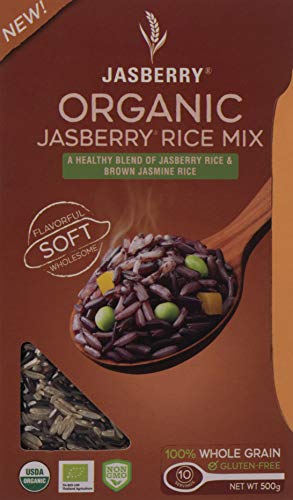 Jasberry Organic Rice Mix Purple Rice Blend Whole Grain Superfood | Rich in Antioxidants Anthocyanins & Fiber for Healthy Meals & Bowls & Balanced Nutrition & Non-GMO Gluten-Free | 500g