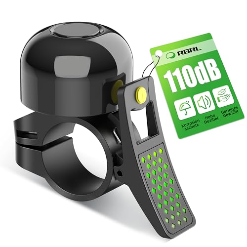 RBRL Fahrradklingel Mini,Aluminiumlegierung 110dB Klingel laut Klingel Fahrrad,Lenkerklingel Fahrradglocke für Fahrrad Mountainbike Rennrad mit 21-22,2mm Lenker