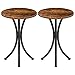 HOOBRO Beistelltisch rund, Nachttisch 2er Set, Sofatisch mit Metallgestell, Stabile Dreiecksstruktur, Minimalistischer und Stilvoller Stil, für Wohnzimmer, Schlafzimmer, Dunkelbraun EBF06BZ01