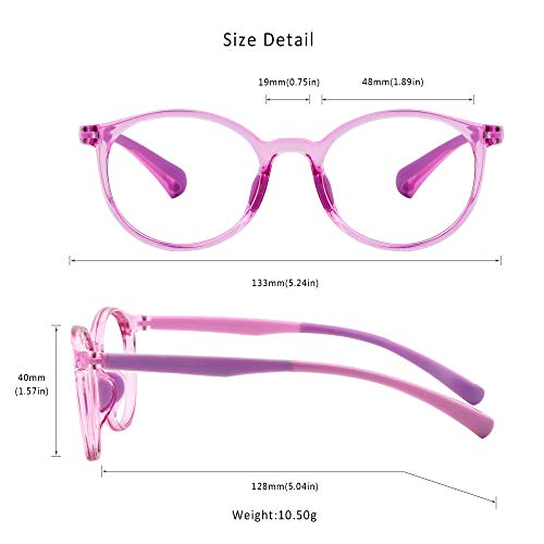 Image of LifeArt Kid Blue Light Blocking Glasses, Filters 85% of Harmful Blue Light,Cut UV400, Anti Eyestrain and Blurry, Computer Reading Glasses, Anti Glare(Pink)