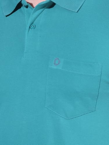Image of Dollar Men's Pack of 1 Solid Cotton Blend Polo Neck T-Shirt
