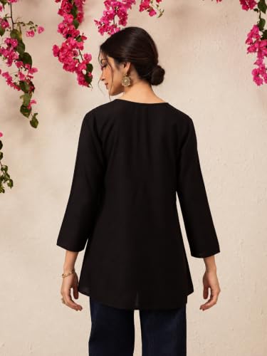 Image of QAZMI Women's Fiza Kashmiri A-Line Short Kurti