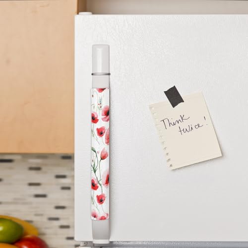 Image of Pardick Refrigerator Door Handle Covers Set of 2, Red Flower Fridge Handle Cover Washable Fridge Dishwasher Oven Door Decor Protector Handle Cover, Keep Your Kitchen Appliance Clean