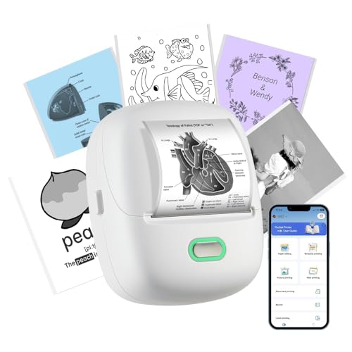 ORGSTA S002 Étiqueteuse Bluetooth Portable Imprimante d'Étiquettes Autocollantes 300 Dpi Mini Étiquette pour Maison, Bureau, École, Cuisine personnalisées,...