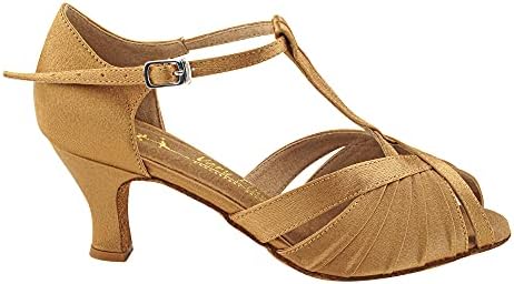 Very Fine Womens Dance Shoe Gabriella Bachata Swing Salsa Latin Ballroom Brown Satin 2.5" Heel US 8.5 M | Image 6