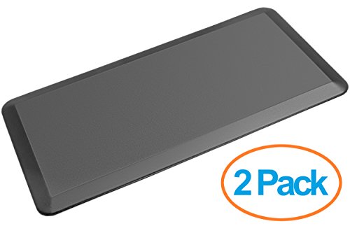 hemingweigh 3/10,2 cm Fatigue Komfort Matte, rutschfest, ergonomisch Entwickelt, ungiftig, höchste Qualität Material, wasserdicht, 50,8 x 99,1 cm (schwarz), schwarz, 2er-Pack