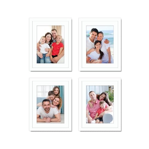 Solimo white wall photo frames for wall set of 4 with plexi glass 8x10 inch