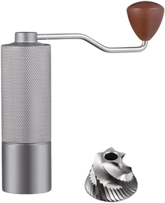 Manual Coffee Grinder with Magnetic Handle, Aluminum Alloy, Adjustable Coarseness, Portable, 6.3x1.97 Inch, 25g Capacity, Modern Minimalism (Upgraded Model - 5-Star)