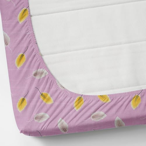 Image of VOMZER 320 TC Cotton Feel All Around Elastic Printed Fitted Queen Size Bedsheets, Supersoft Elastic Fitted Double Bedsheet with 2 Pillow Covers, Size 60x78x8 Inches, Pink Pankh