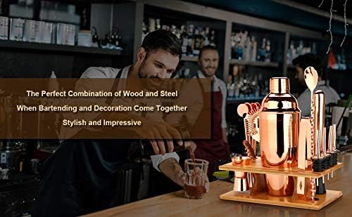 Miniatura 4 de JIAMEI - Juego de coctelera de 16 piezas kit de camarero para mezclador de vino herramienta de barras de acero inoxidable accesorios de fiesta para