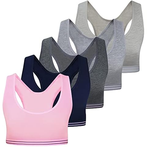 LOREZA 5 Top Interior para niña - Sujetador Deportivo Infantil - Pack de 5 Cover