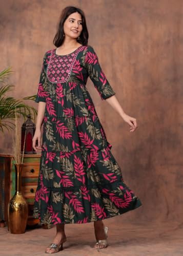 Image of Women's Rayon Embroidered Long Anarkali Kurta|Anarkali Gown for Women and Girls|Women's Kurtas & Kurtis
