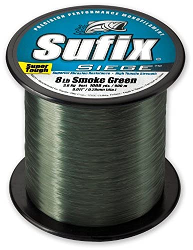 Sufix Siege 3000-Yards Spool Size Fishing Line (Smoke Green, 12-Pound)