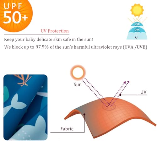 UMELOK Baby Boy Swimsuit UPF 50+ Sun Protection Rash Guard Swimwear3