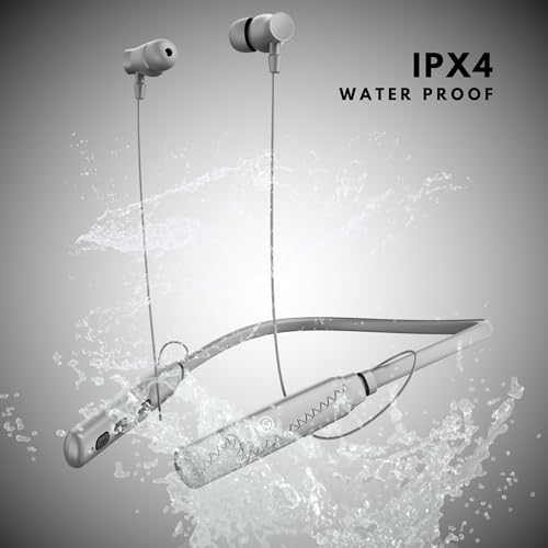Image of OOGE Tune 4 (Grey) Neckband, 50H Playtime, Enhanced Sound Microphone, Magnetic On /Off, 4-Mode Voice Change, Extra Bass, Sweat Resistant, Type-C Charging, Sound Pulse Technology