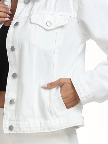 J.Corrine Women's Denim Jacket Long Sleeves Button Down Shacket Jacket Jean Coat with Pockets4